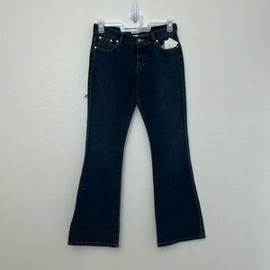 Calvin Klein Jeans Juniors Low Rise Flare Slim Fit Dark Indigo Wash Size 9